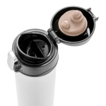 Recycled stainless steel thermos with secure lid, 300 ml white colour