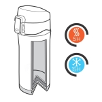 Recycled stainless steel thermos with secure lid, 300 ml white colour