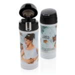 Recycled stainless steel thermos with secure lid, 300 ml white colour