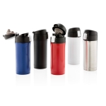 Recycled stainless steel thermos with secure lid, 300 ml white colour