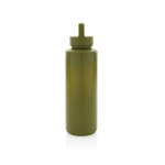 Branded recycled plastic bottle with handle, 500 ml dark green colour