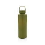 Branded recycled plastic bottle with handle, 500 ml dark green colour