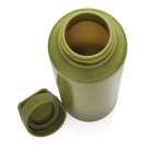 Branded recycled plastic bottle with handle, 500 ml dark green colour