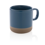 Promotional ceramic mug with original glazed design, 360 ml blue colour