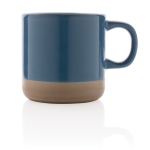 Promotional ceramic mug with original glazed design, 360 ml blue colour
