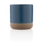 Promotional ceramic mug with original glazed design, 360 ml blue colour