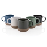 Promotional ceramic mug with original glazed design, 360 ml blue colour