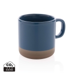 Promotional ceramic mug with original glazed design, 360 ml blue colour