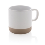 Promotional ceramic mug with original glazed design, 360 ml white colour
