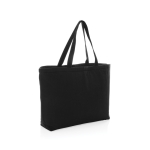 Large cooler bag in recycled canvas with logo, 285 g/m² black colour