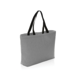 Large cooler bag in recycled canvas with logo, 285 g/m² grey colour