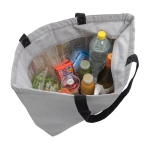 Large cooler bag in recycled canvas with logo, 285 g/m² grey colour