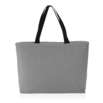 Large cooler bag in recycled canvas with logo, 285 g/m² grey colour