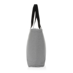 Large cooler bag in recycled canvas with logo, 285 g/m² grey colour