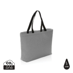 Large cooler bag in recycled canvas with logo, 285 g/m² grey colour