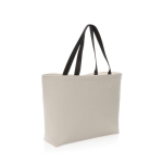 Large cooler bag in recycled canvas with logo, 285 g/m² off white colour