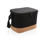 Portable cooler with cork detail for 6 cans black colour