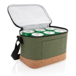 Portable cooler with cork detail for 6 cans marbled green colour