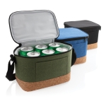 Portable cooler with cork detail for 6 cans marbled green colour