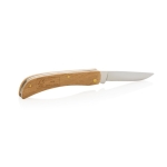 High-quality folding knife in wood and stainless steel wood colour