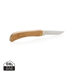 High-quality folding knife in wood and stainless steel wood colour