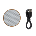 Bluetooth 5.1 speaker with cork shell and microphone natural colour