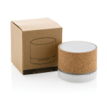 Bluetooth 5.1 speaker with cork shell and microphone natural colour