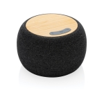 Bluetooth speaker in bamboo and recycled PET, clear sound dark grey colour
