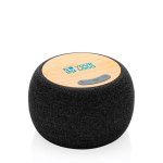 Bluetooth speaker in bamboo and recycled PET, clear sound dark grey colour