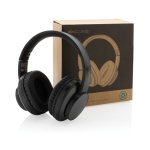 Foldable wireless headphones in recycled aluminium dark grey colour
