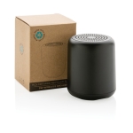 Bluetooth speaker with logo in recycled materials black colour