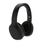 Corporate wireless BT 5.1 headphones in recycled ABS black colour