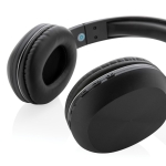 Corporate wireless BT 5.1 headphones in recycled ABS black colour
