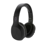 Corporate wireless BT 5.1 headphones in recycled ABS black colour