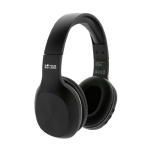 Corporate wireless BT 5.1 headphones in recycled ABS black colour