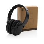 Wireless BT 5.1 headphones made from recycled materials black colour