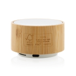 Bluetooth speaker in bamboo and recycled ABS white colour