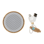 Bluetooth speaker in bamboo and recycled ABS white colour