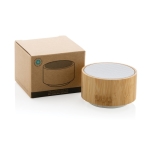 Bluetooth speaker in bamboo and recycled ABS white colour