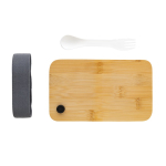 Certified recycled PP lunchbox with fork white colour fourth view