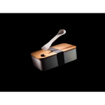 Certified recycled PP lunchbox with fork white colour ambient view 4