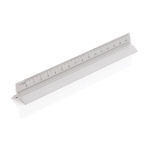 Aluminium promotional ruler with 5 scales, 15 cm silver colour