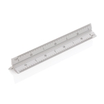 Aluminium promotional ruler with 5 scales, 15 cm silver colour