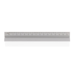 Aluminium promotional ruler with 5 scales, 15 cm silver colour