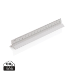 Aluminium promotional ruler with 5 scales, 15 cm silver colour