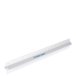 Triangular aluminium ruler with 5 scales, 30 cm silver colour