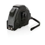 Recycled tape measure with auto stop, 8 m / 25 mm black colour