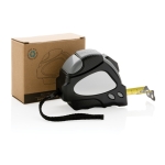 Recycled tape measure with auto stop, 8 m / 25 mm black colour