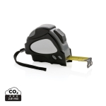 Recycled tape measure with auto stop, 8 m / 25 mm black colour