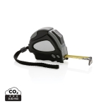 Recycled tape measure with auto stop, 3 m / 16 mm black colour